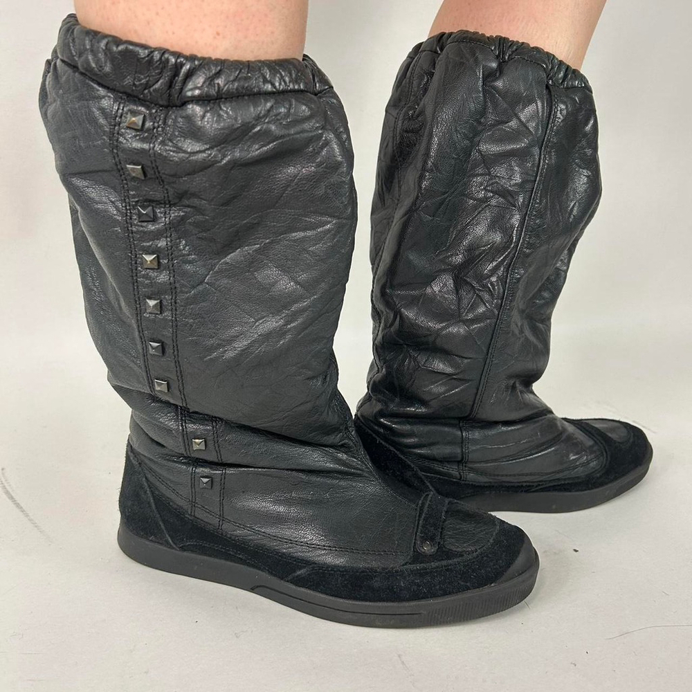 Rare Diesel Black Genuine Leather Studded Boots